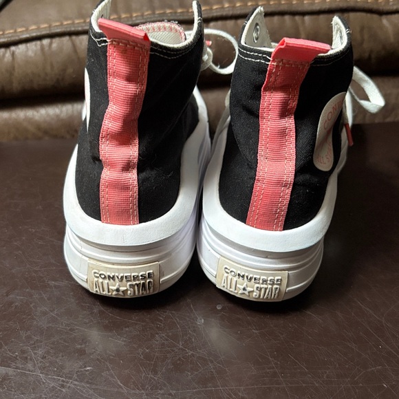 Converse Black and White Sneakers with Red Interior - Picture 3 of 9